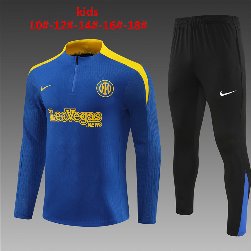 Kids Inter Milan 24/25 Tracksuit - Blue/Yellow